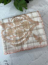 Check Mul chanderi saree with applique work MSH164 - White to Peach