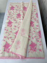 Lightweight Kota Moonga checks saree with applique work MSH288