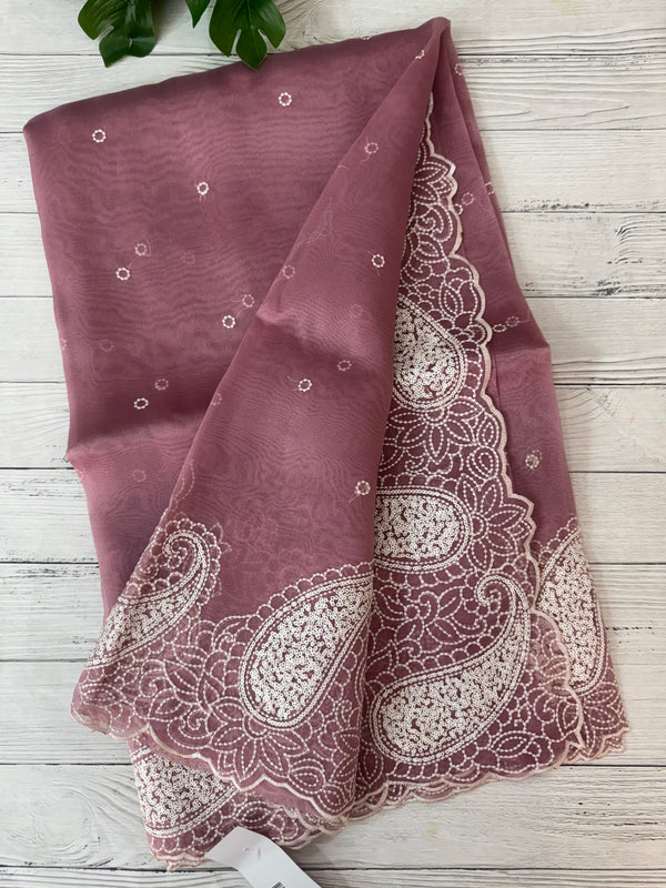 Viscose Organza saree with embriodery-MS14414