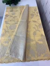 NetKota saree with tissue applique work MS15145 - PastelYellow