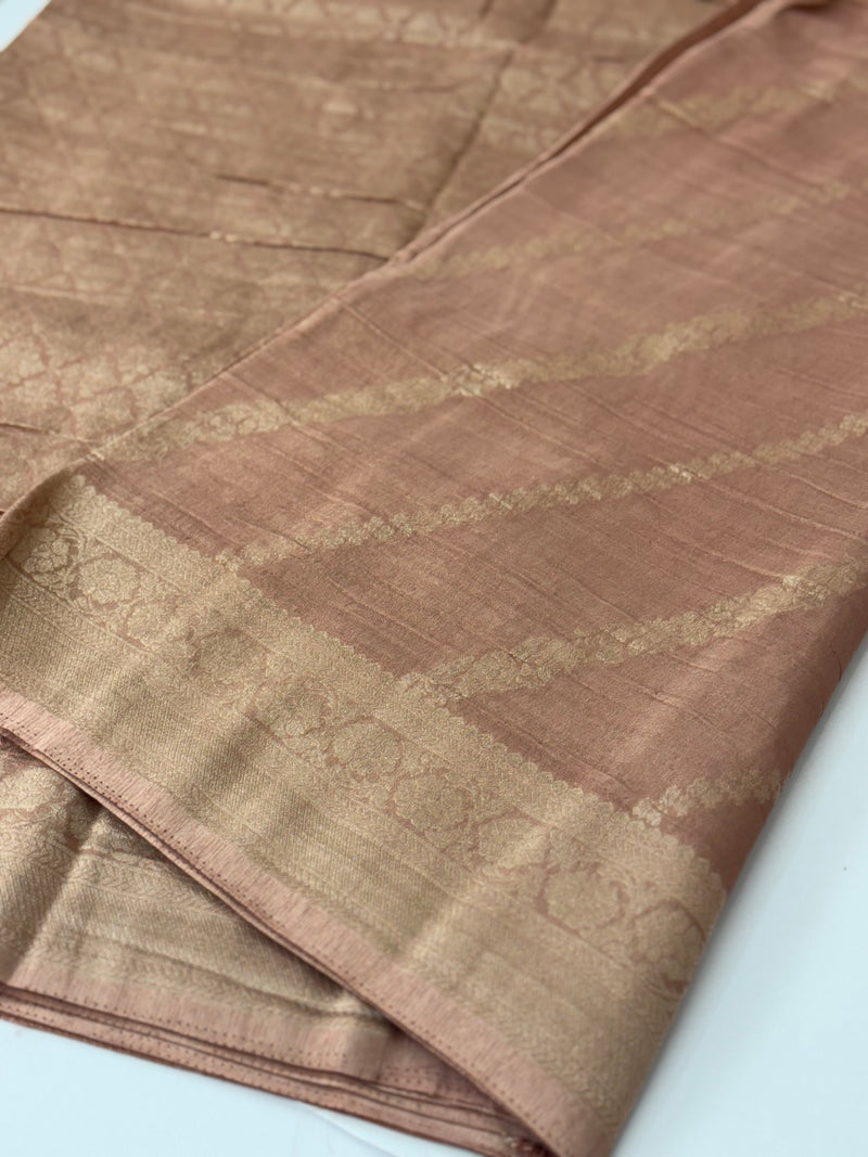 Banarasi crush georgette saree- MS1341 NudePeach
