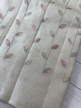 Blended tussar saree with embriodery - MS8665 Cream