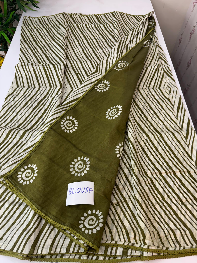 Soft chanderi saree with lace border  SFTCT