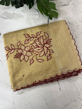 Copper Tissue silk saree with applique work MSH252