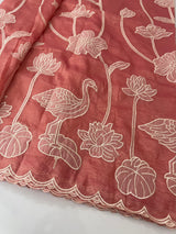 Crush Organza Applique work saree MS14987- PeachPink