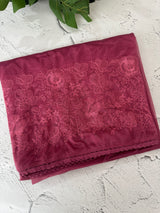 Glass tissue organza saree with embroidery MSF121 (2) DarkPink