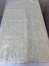 Mul chanderi applique work saree  MSH115 - Offwhite