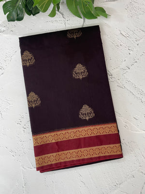 Silk cotton saree with zari weaving - MSK897