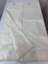 Mul chanderi applique work saree  MSH931 - Offwhite to Palemauve