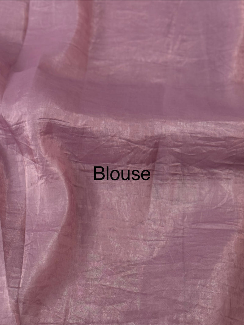 Crush Organza embroidery saree MS9740 Faded Wine