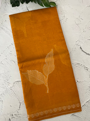 Blended Banarasi silk organza saree with zari weaving MSSA499 MangoYellow