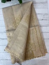 Tissue mix Soft silk saree with applique work MS8146 - Golden