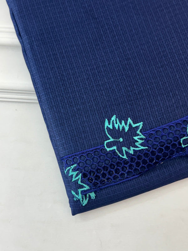 Kota checks saree with cutwork border MCBV39 - DarkBlue