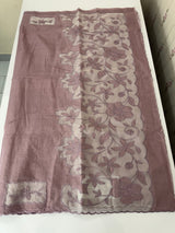 Mul chanderi organza applique work saree  MSH172