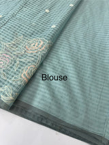 Applique and embroidery work 
 Kota Silk saree MSH118- DuskyBlue