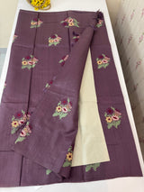 Blended tussar silk saree with embroidery - MS90654 Mauve