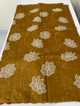 Blended tussar saree with applique borders MTSS459