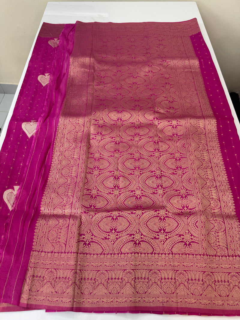 Semi banarasi Georgette saree - MSB411 DarkPink