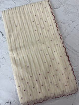 Mul Chanderi saree with foil work & scalloped borders - MNM303 Maroon