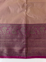 Checks Semi kanchi silk saree with blouse MBS7859