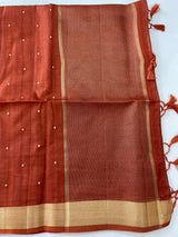 Tussar mix Semi silk saree with small buttas MSS8930