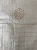 Blended tussar saree with zari embriodery - MS8665 (5) Pearl Cream