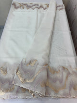 Soft Turkish Organza saree MSOS103 (1) Offwhite