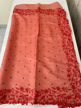 Blended Satin finish Tussar silk saree with applique work- MS8178