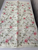 Silky kota saree with embriodery MS16426 Offwhite
