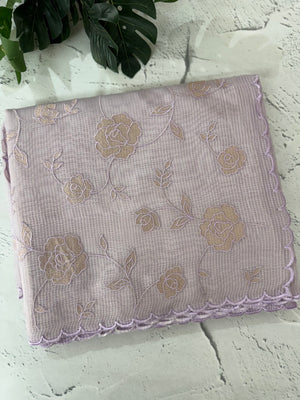 Moonga Kota checks saree with applique work MMC457 Lavender