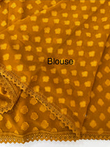 Chiffon Brasso saree with foil mirror work - MS7621