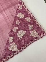 Cutwork Semi tussar saree MTSS674 OnionPink