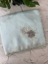 Soft crush Organza saree with applique work MBS679 - PastelBlue