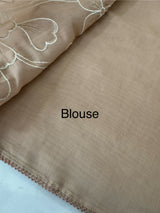 Blended Malai chanderi saree with applique work saree  MSM5676 - DuskyPink