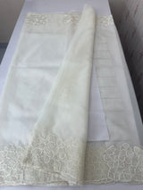 Semi organza saree with embroidery & scallop border - MSH901 OffWhite