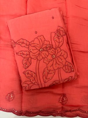 Unstitched Malai Chanderi Salwar Set - MUS103