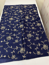 Soft kota checks saree with embroidery MSK2158- DarkBlue