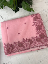 Cutwork Moonga checks saree MSH202 - Pink