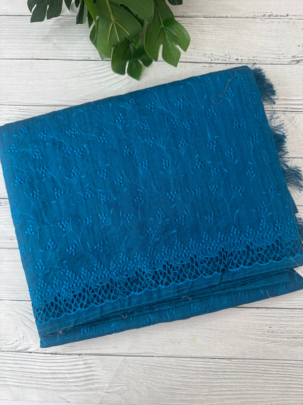 Cutwork Blended Jute - tussar saree MTS9079