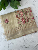 Handworked Blended tussar silk saree MS90543 (16)