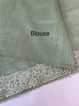 Cutwork Semi tussar saree MTSS879 DuskyGreen