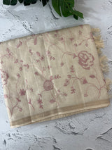 Blended soft tussar saree with cross stitch embriodery - MS8666 (1)