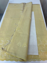 Soft Tissue kota embroidery saree MSK4660 Yellow