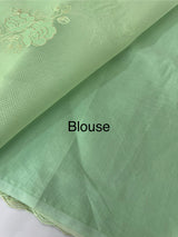 Kota Moonga checks Applique work saree  MSH278 PistaGreen