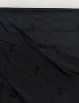 Organza saree with embroidery borders MOS4765 Black