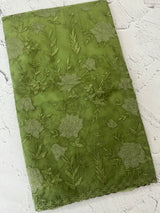 Soft organza saree with applique and thread work - MSH956 (2) DustyGreen