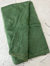 Glass tissue organza saree with embroidery MSF121 (3) JadeGreen