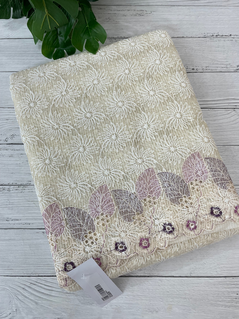 Cutwork Phulkari NetKota embroidery saree - MSH987