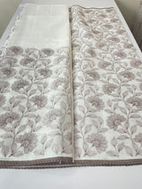 Kota cotton embriodery saree MS1490- White & DuskyMauve