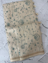 Blended soft tussar saree with cross stitch embriodery MS8666 (4)